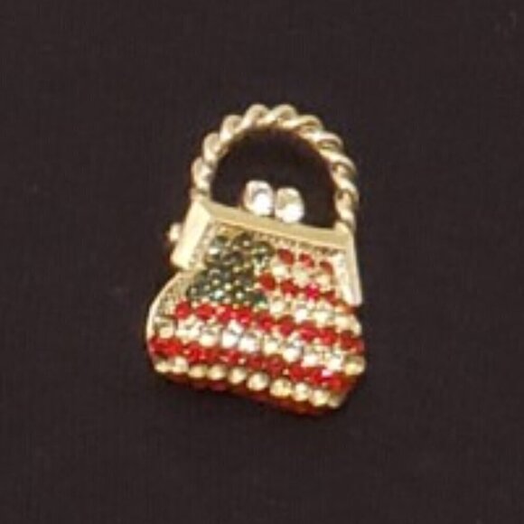 Karen Scott All American Red White & Blue Top w/jeweled Purse Pin, Size 1X - Picture 4 of 8